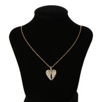 Fashion Wings Heart-shape Copper Inlaid Zircon Necklace Wholesale sku image 1