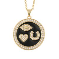 Fashion Eye Heart-shape Copper Inlaid Zircon Necklace Wholesale sku image 3