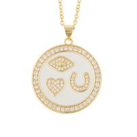 Fashion Eye Heart-shape Copper Inlaid Zircon Necklace Wholesale sku image 4