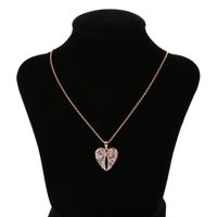 Fashion Wings Heart-shape Copper Inlaid Zircon Necklace Wholesale sku image 3