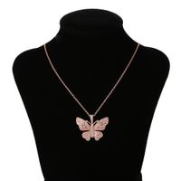 Fashion Butterfly Copper Inlaid Zircon Necklace Wholesale sku image 3