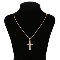 Mode Kreuz Kupfer Eingelegte Zirkon Halskette Großhandel sku image 1