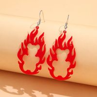 Retro Creative Acrylic Hollow Flame Earrings sku image 1