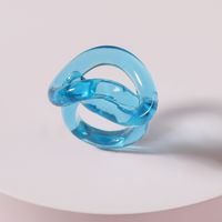 Fashion Transparent Acrylic Resin Heart-shape Rings Wholesale sku image 3