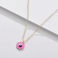 Fashion Color Dripping Oil Petals Alloy Necklace Wholesale sku image 1