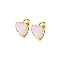 Fashion Dripping Oil Heart-shape Copper Earrings Wholesale sku image 2