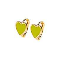 Fashion Dripping Oil Heart-shape Copper Earrings Wholesale sku image 4