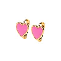 Fashion Dripping Oil Heart-shape Copper Earrings Wholesale sku image 5
