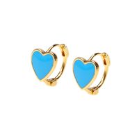 Fashion Dripping Oil Heart-shape Copper Earrings Wholesale sku image 6