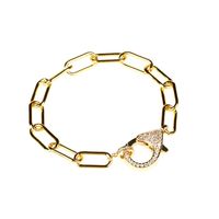 Fashion New Style Copper Interlocking Zircon Simple Necklace Set sku image 1