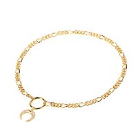 Hip-hop Fashion Diamond-studded Moon C-shaped Pendant Bracelet Set sku image 3