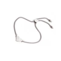 Fashion Double Hole Peach Heart  Stainless Steel Bracelet sku image 2