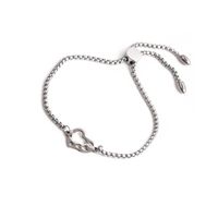 Fashion Peach Heart Stainless Steel Adjustable Bracelet sku image 2