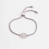 Simple Owl Stainless Steel Double Hole Adjustable Bracelet sku image 2