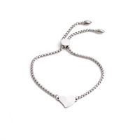 Fashion Peach Heart Stainless Steel Adjustable Bracelet sku image 3