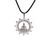 Simple Style Buddha Stainless Steel Plating Gold Plated Pendant Necklace sku image 1