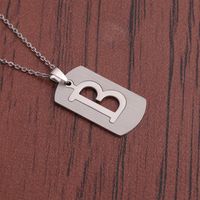Fashion English Letter Titanium Steel Necklace Wholesale sku image 2