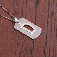 Fashion English Letter Titanium Steel Necklace Wholesale sku image 4