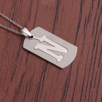 Fashion English Letter Titanium Steel Necklace Wholesale sku image 14