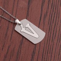 Fashion English Letter Titanium Steel Necklace Wholesale sku image 22