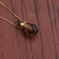 Fashion Semi-precious Stone Flame-shaped Perfume Bottle Alloy Necklace Wholesale sku image 4