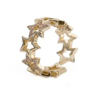 Fashion Star Copper Inlaid Zircon Rings Wholesale sku image 1