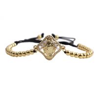 Gold Zircon Virgin Mary Portrait Adjustable Bracelet sku image 3