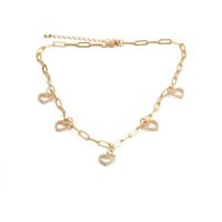 Fashion Heart-shape Copper Inlaid Zircon Necklace Wholesale sku image 7
