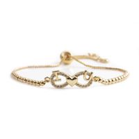 Fashion Gold Heart Infinity Adjustable Bracelet sku image 2