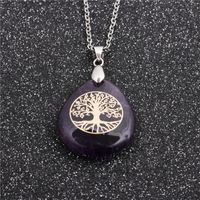 Fashion Water Drop Tree Of Life Alloy Necklace Wholesale sku image 6