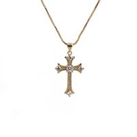 Fashion Cross Copper Inlaid Zircon Necklace Wholesale sku image 4