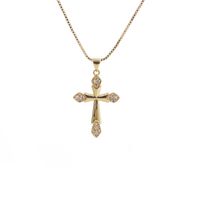 Fashion Cross Copper Inlaid Zircon Necklace Wholesale sku image 1