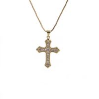 Mode Kreuz Kupfer Eingelegte Zirkon Halskette Großhandel sku image 5