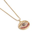 Fashion Devil Eye Copper Inlaid Zircon Necklace Wholesale sku image 2