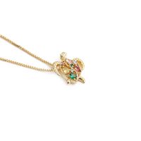 Fashion Turtle Dragonfly Seahorse Copper Inlaid Zircon Necklace Wholesale sku image 1