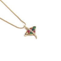 Fashion Turtle Dragonfly Seahorse Copper Inlaid Zircon Necklace Wholesale sku image 4