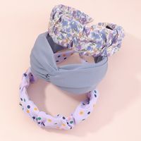 Korean Fashion Style New Polka-dot Sweet Floral Solid Color Hairband Set main image 1