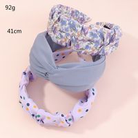 Korean Fashion Style New Polka-dot Sweet Floral Solid Color Hairband Set main image 3