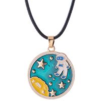 Korean Fashion Alloy New Style Simple Astronaut Wax Rope Necklace sku image 1