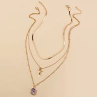 Fashion Diamond-shaped Abalone Shell Pearl Alloy Necklace main image 5