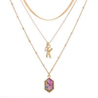 Fashion Diamond-shaped Abalone Shell Pearl Alloy Necklace main image 6