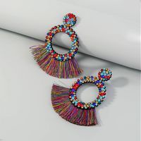 New Style Bohemian Fashion Creative Exaggerated Round Tassel Earrings main image 5