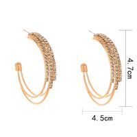 Fashion New Style Simple C-shaped Multi-layer Diamond Earrings main image 6