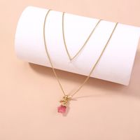 Fashion Geometric Natural Stone Double Layer Alloy Necklace main image 3