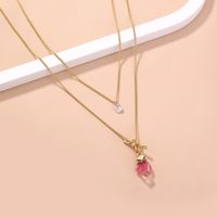 Fashion Geometric Natural Stone Double Layer Alloy Necklace main image 4
