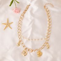 Fashion Coin Head Starfish Tortoise Multilayer Necklace main image 3