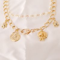 Fashion Coin Head Starfish Tortoise Multilayer Necklace main image 5