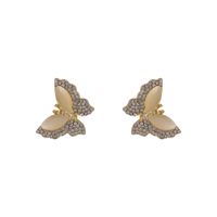 Boucles D&#39;oreilles Papillon Opale Strass Simples À La Mode main image 5