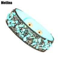 Creative Crystal Gravel Irregular Colored Gemstone Flannel Bracelet sku image 6