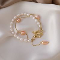 Korean Double Layer Pearl Ot Buckle Bracelet sku image 1